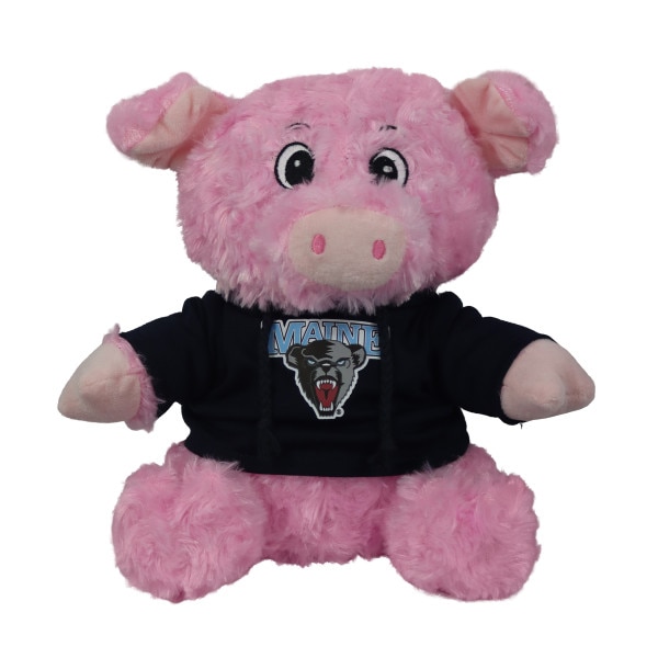 Pig Plush With Maine Navy Hoodie